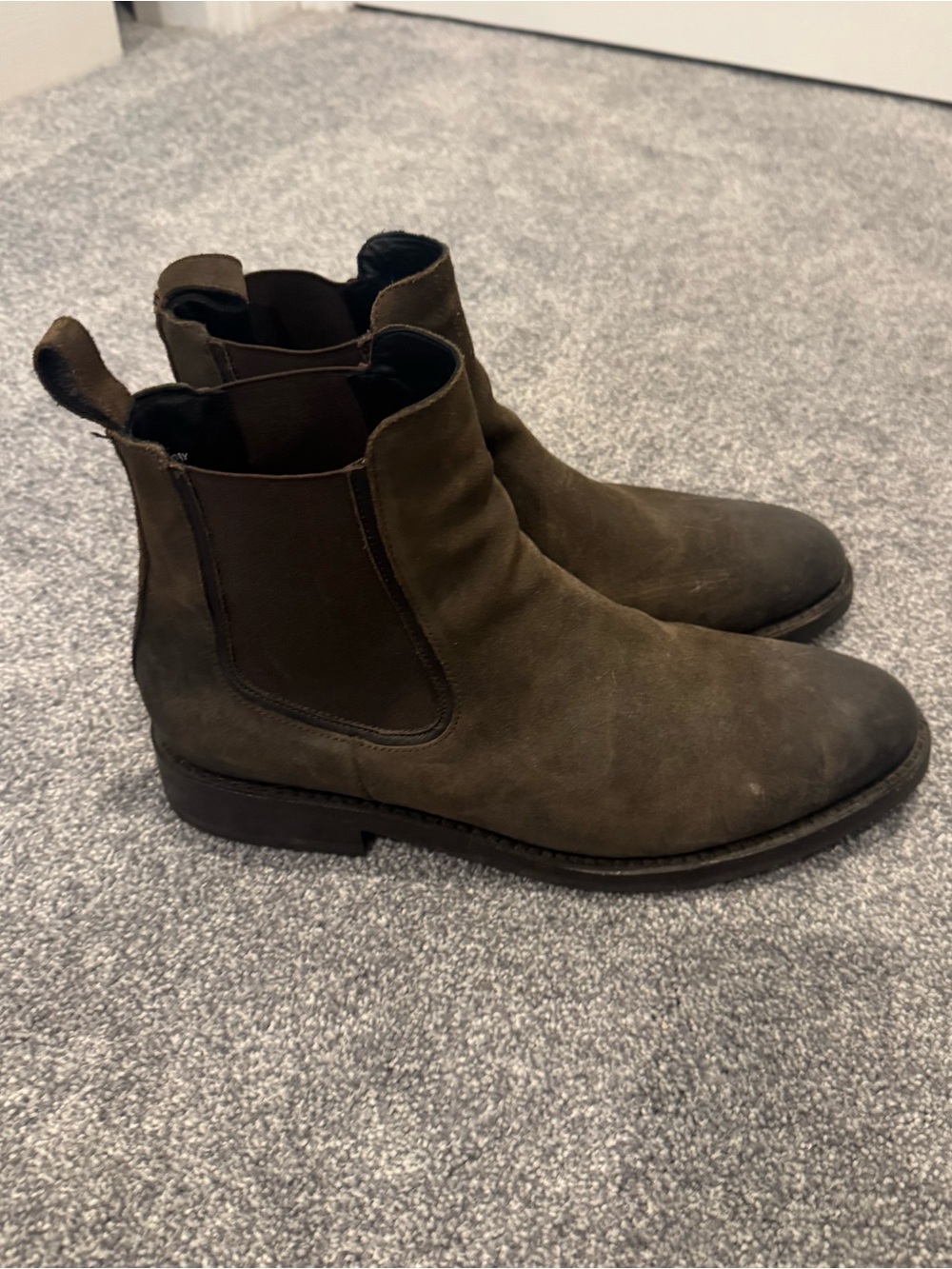Thursday Boot Company Dark Olive Suede Chelsea Boots - Men 12.5